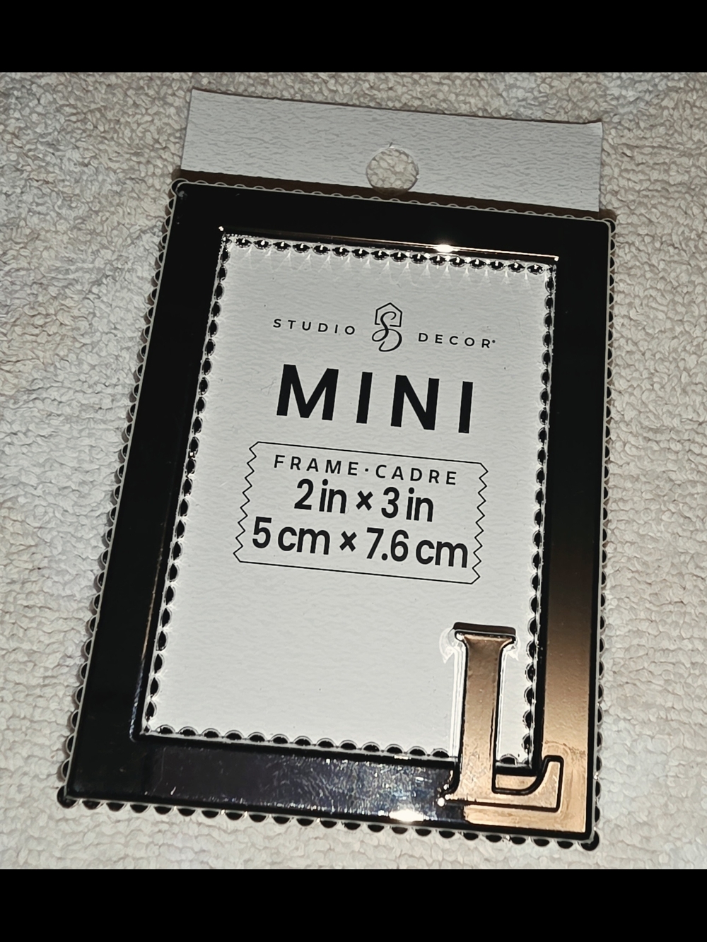 Studio Decor Mini Photo Frame in Gold and Black with Letter L Accent